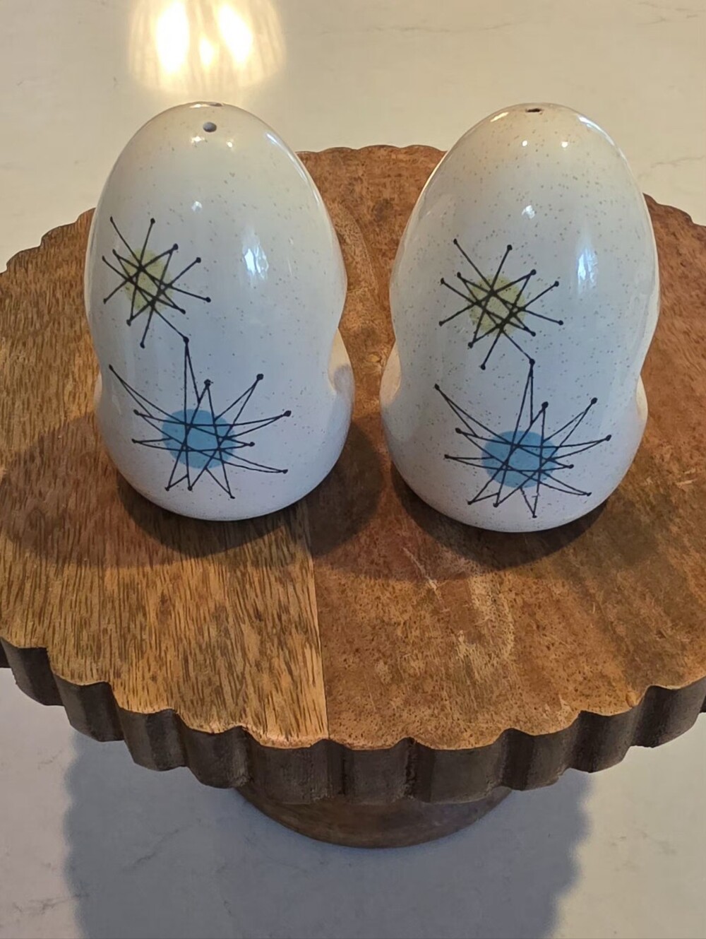 Mid Century Modern Franciscan Atomic Starburst Salt and Pepper Shakers